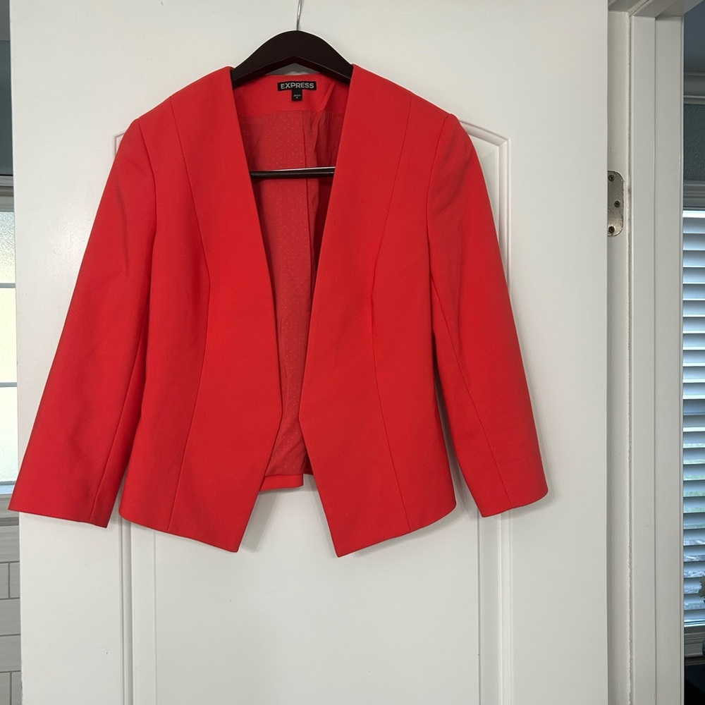 Express lined blazer Size 8  Coral or RED ORANGE